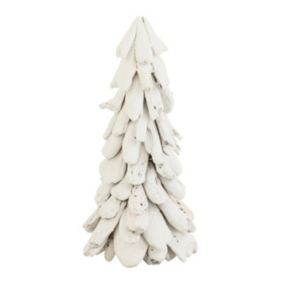 Sapin de Noël à Poser "Bois Flotté" 50cm Blanc