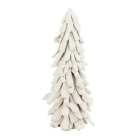 Sapin de Noël à Poser "Bois Flotté" 70cm Blanc