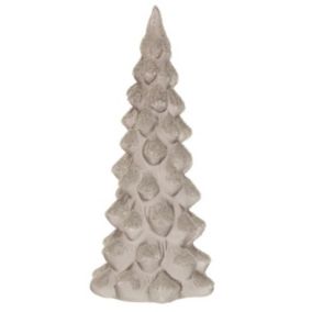 Sapin de Noël à Poser Déco "Givré" 20cm Gris