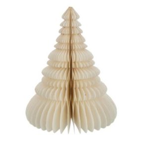 Sapin de Noël à Poser en Papier "Pliant" 30cm Crème