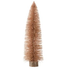 Sapin de Noël à Poser "Paillettes" 61cm Rose Doré