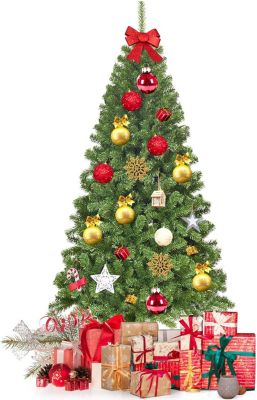 Sapin de Noel Artificiel 928 Branches Epicea Aiguilles en PVC Socle en Fer Systeme Parapluie Arbre de Noel Vert 180 cm