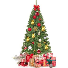 Sapin de Noel Artificiel 928 Branches Epicea Aiguilles en PVC Socle en Fer Systeme Parapluie Arbre de Noel Vert 180 cm