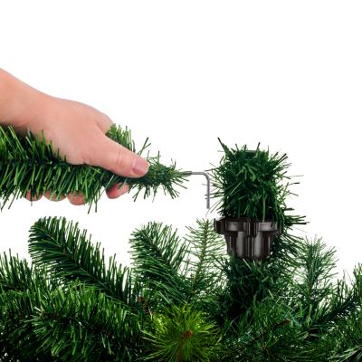 Sapin de Noël artificiel Eiger H.122cm vert support inclus