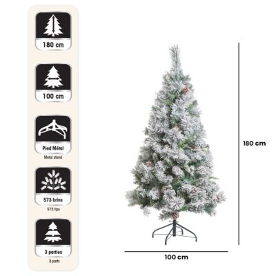 Sapin Floqué Neige Artificielle 180cm Minessota - Feeric Lights & Christmas