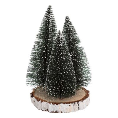 Sapin table x 3 rondin vert h20 - feeric lights & christmas