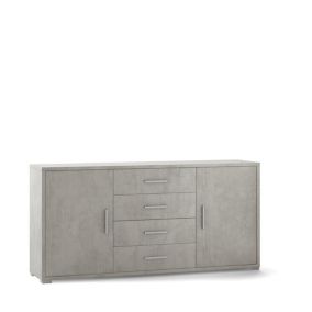 Sarmog Armoire 2 portes 4 tiroirs kit Gris