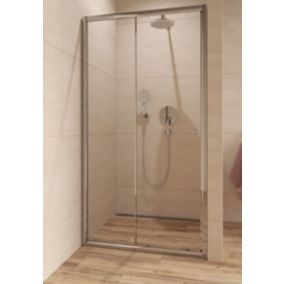 SAT PROJECT  Porte de douche 140x185cm coulissante avec profilé chrome brillant (SATPROMUD140CRT)