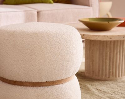 Sataya - pouf - en tissu bouclette - Lisa Design
