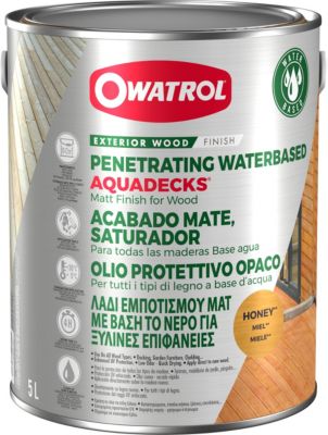 Saturateur bois à l'eau Owatrol AQUADECKS Miel (ow24) 5 litres