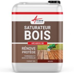 Saturateur Bois Terrasse, Bardage et Mobilier - ARCABOIS Acajou - Teinte Rouge - 20 L (jusqu'à 100 m²) - ARCANE INDUSTRIES