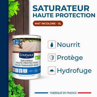 Saturateur extérieur bois Aqua Starwax incolore 5L