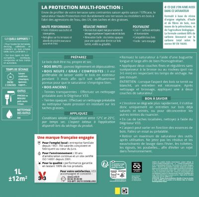 Saturateur extérieur Haute Protection V33 chêne clair mat 2,5L