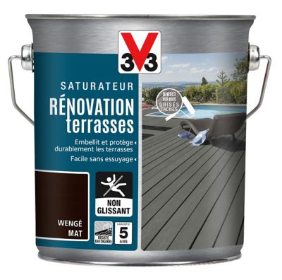 Saturateur extérieur terrasses et bardages Wengé V33 2,5L Castorama
