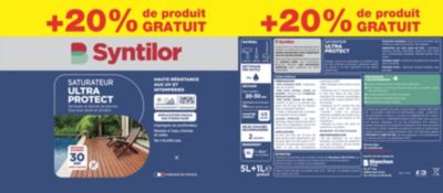 Saturateur extérieur Ultra Protect naturel mat Syntilor 5L + 20% gratuit