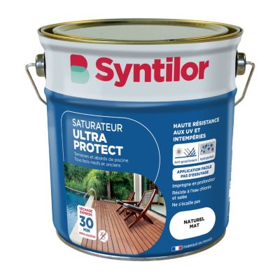 Saturateur extérieur Ultra Protect protection des terrasses en bois naturel mat Syntilor 2,5L