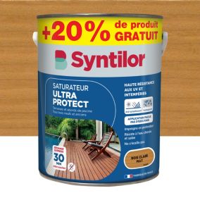 Saturateur extérieur Ultra Protect Syntilor bois clair mat 5L+20% gratuit