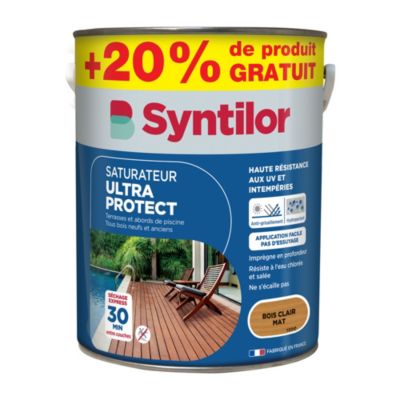 Saturateur extérieur Ultra Protect Syntilor bois clair mat 5L+20% gratuit