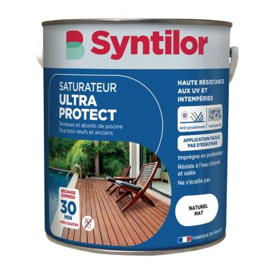 Saturateur extérieur Ultra Protect terrasses en bois naturel mat Syntilor 5L