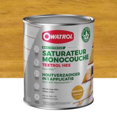 Saturateur monocouche Owatrol TEXTROL HES Bois clair 2.5 litres