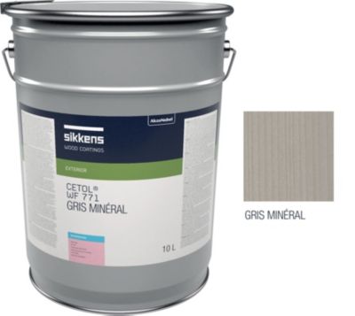Saturateur pour bois extérieur SIKKENS CETOL WF 771 - Protection et finition - Mat - 10 L - Coloris Gris minéral