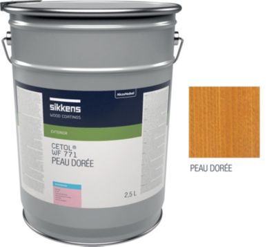 Saturateur pour bois extérieur SIKKENS CETOL WF 771 - Protection et finition - Mat - 2,5 L - Coloris Peau dorée