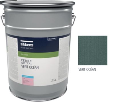 Saturateur pour bois extérieur SIKKENS CETOL WF 771 - Protection et finition - Mat - 2,5 L - Coloris Vert océan
