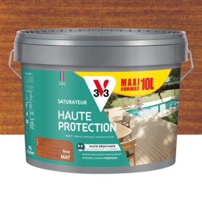 Saturateur pour bois extérieur V33 Haute protection teck mat 10 L