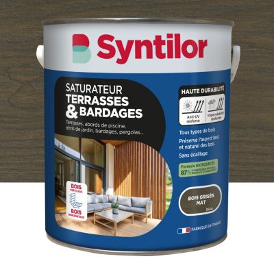 Saturateur terrasses & bardages Syntilor mat bois grisés 5L Castorama