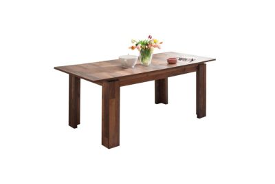 Sauler - Table de salle à manger extensible finition vieux bois L-H-P : 160-200 - 77 - 90 cm