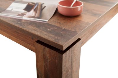 Sauler - Table de salle à manger extensible finition vieux bois L-H-P : 160-200 - 77 - 90 cm