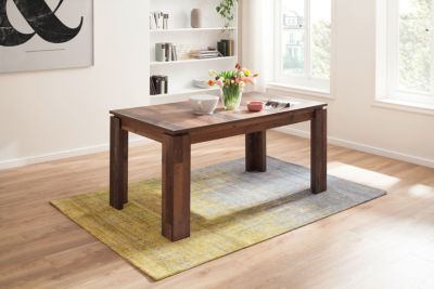 Sauler - Table de salle à manger extensible finition vieux bois L-H-P : 160-200 - 77 - 90 cm