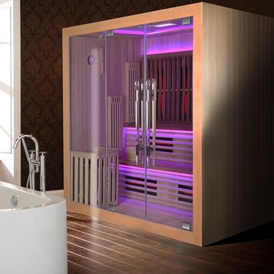 Sauna Combi Boreal Elégance PRO 6 - 200x200 Infrarouge + Vapeur