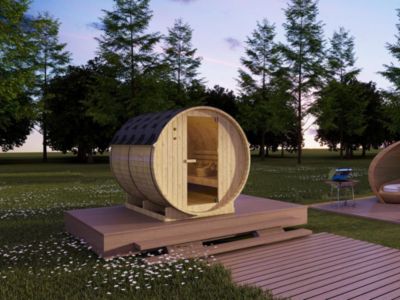 Sauna d'extérieur 6 places avec poêle 8KW - L185 x P220 x H190 cm - ISOKYRO