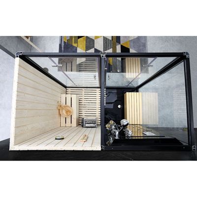 Sauna Douche Hammam Boreal SH180-D Black droite