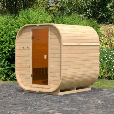 Sauna extérieur 2-4 places 199x175 cm bois massif 38mm - Karibu Quadro