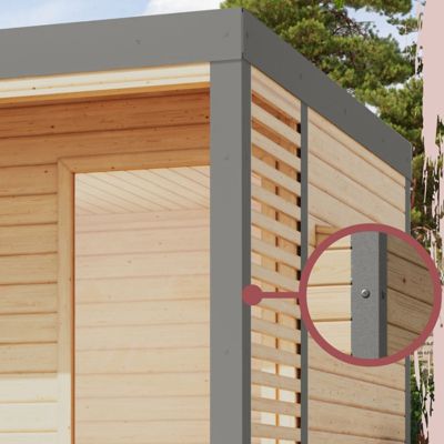 Sauna extérieur 4-5 places épicéa 6,45m² terrasse vitrée - Karibu Ares 2