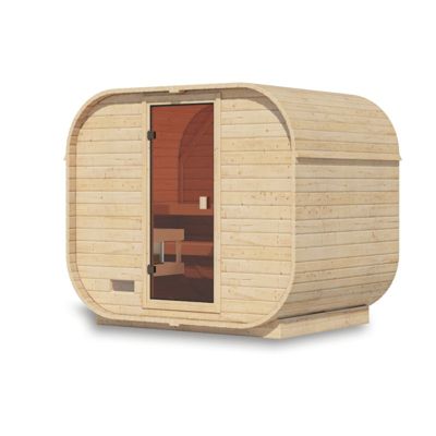 Sauna extérieur 4-6 places en bois 38mm avec porte en verre - Karibu Quadro 1 Plus