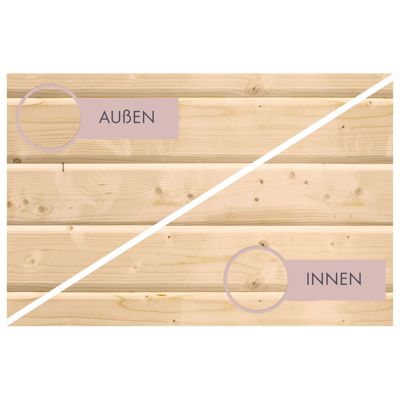 Sauna extérieur 4-6 places en bois 38mm avec porte en verre - Karibu Quadro 1 Plus