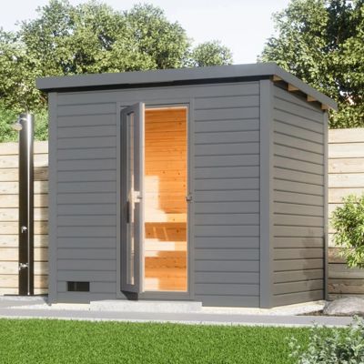 Sauna extérieur 5 places en épicéa nordique 38mm avec plancher - Karibu Hytti