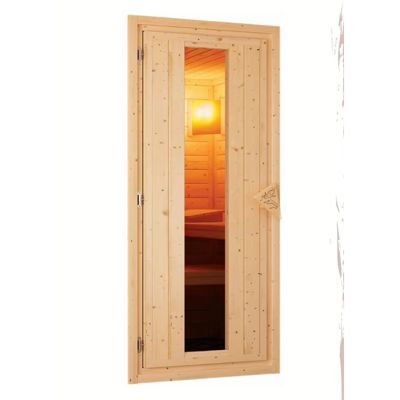 Sauna extérieur compact 2 places épicéa nordique 38mm Karibu Hytti