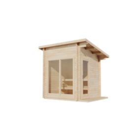 Sauna extérieur Lizzy XS FinnTherm, 28x23m dim ext (cas échéant incl débord de toit) naturel, 40mm, 6,3m² superficie totale