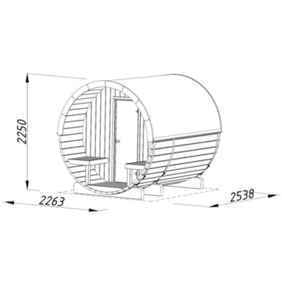 Sauna extérieur Anita 4 places en bois Palmako surface extérieure totale 8,6 m²