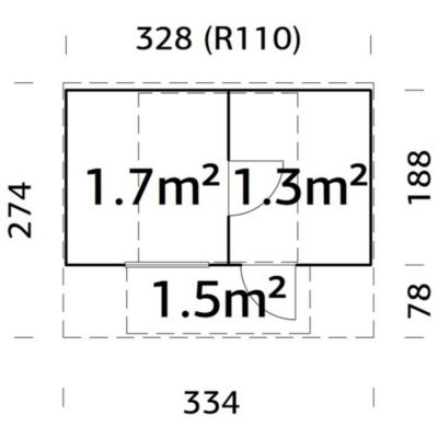 Sauna extérieur rond en bois Anette 6 places avec poêle Palmako surface extérieure totale 12,1m²
