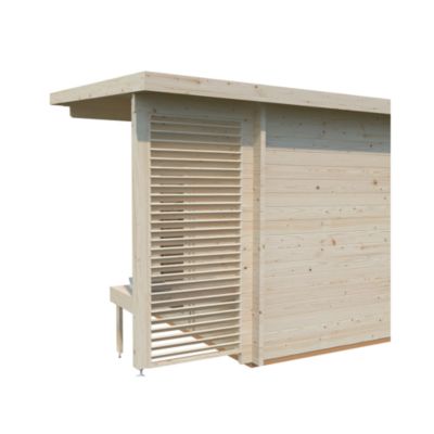 Sauna extérieur Sanna 5 places avec pergola en bois Palmako surface extérieure totale 12,6m²