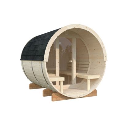 Sauna extérieur vitré Anita 4 places en bois Palmako surface extérieure totale 8,6 m²