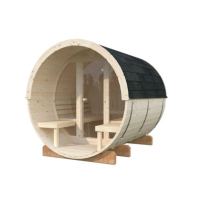 Sauna extérieur vitré Anita 4 places en bois Palmako surface extérieure totale 8,6 m²