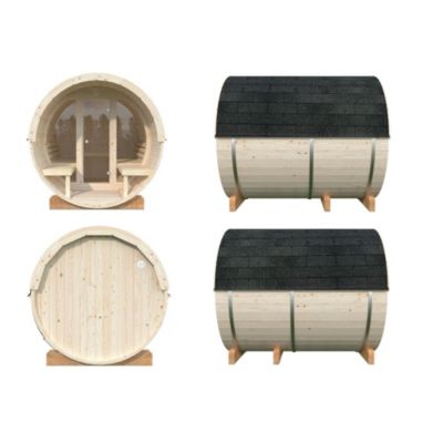 Sauna extérieur vitré Anita 4 places en bois Palmako surface extérieure totale 8,6 m²