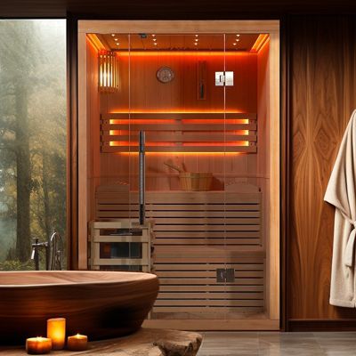 Sauna finlandais Nordica Vapeur V23-S (1 à 2 places) - 133 x 122 x H.202