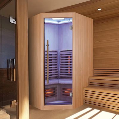 Sauna Infrarouge Boreal Signature 130C d'Angle à Spectre Complet - 130x130x205